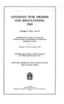 Canadian War Orders and Regulations Book
