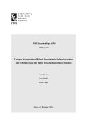 Changing composition of private investment in Indian agriculture and its relationship with public investment and input subsidies