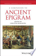A Companion To Ancient Epigram