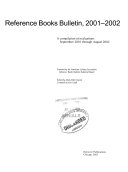 Reference Books Bulletin 2001 2002