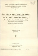 Master Specifications for Reconditioning
