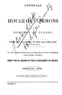 Journals - House of Commons, Ottawa, Canada