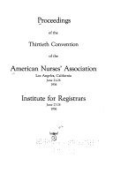Proceedings of the Convention of the American Nurses  Association