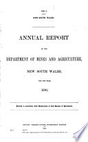 Annual Mining Report of the Department of Mines and Agriculture  etc