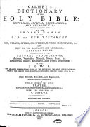 Calmet's Dictionary of the Holy Bible
