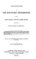 Exposition of the Boundary Differences Between Great Britain and the United States