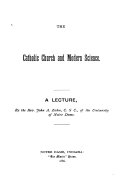 The Catholic Church and Modern Science