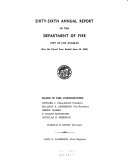 Annual Report of the Department of Fire, City of Los Angeles