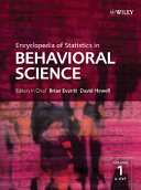 Encyclopedia of Statistics in Behavioral Science Book