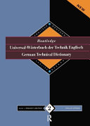 Routledge German Technical Dictionary: English-German