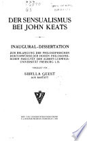 Der Sensualismus bei John Keats
