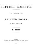 Catalogue Of The Printed Books In The Library Of The British Museum