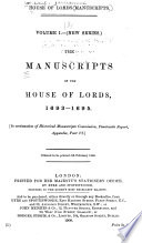 The Manuscripts of the House of Lords