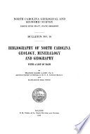 Bibliography of North Carolina Geology  Mineralogy and Geography