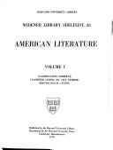 American Literature: Classification schedule, classified listing by call number, chronological listing