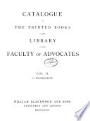 Catalogue of the Printed Books in the Library of the Faculty of Advocates  C Engineering  1873