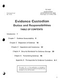 Evidence Custodian, Duties and Responsibilities