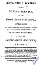 Anthems and Hymns  used in divine service at the Parish Church of St  Mary s Scarborough  etc Book