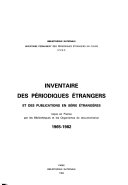 Inventaire Des Périodiques, Bibliothèques de Santé Et Bien-être Social Canada