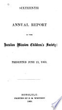Annual Report of the Hawaiian Mission Children's Society