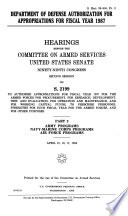 Department of Defense authorization for appropriations for fiscal year 1987