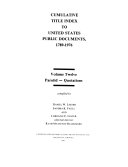 Cumulative Title Index To United States Public Documents 1789 1976