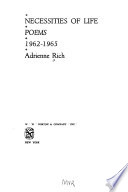 Necessities of Life PDF Book By Adrienne Rich
