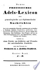 Neues preussisches Adels-Lexicon, oder, Genealogische und diplomatische Nachrichten: Bd. A-D