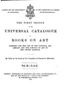 The First Proofs of the Universal Catalogue of Books on Art