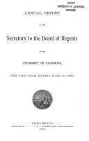 Annual Report of the Secretary to the Board of Regents