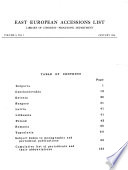 East European Accessions List Book PDF