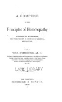 A Compend of the principles of homoeopathy