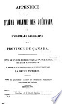 Journals of the Legislative Assembly of the Province of Canada
