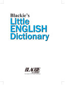 Blackie's Little English Dictionary Pdf/ePub eBook