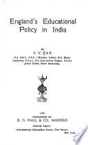 England's Educational Policy in India