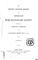 Report of the American Home Missionary Society