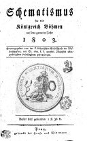 Schematismus für das Königreich Böheim auf das gemeine Jahr 1803