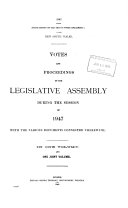 Votes and Proceedings of the Legislative Assembly