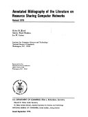 Annotated Bibliography of the Literature on Resource Sharing Computer Networks