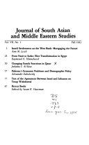 Journal Of South Asian And Middle Eastern Studies