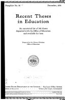 Recent Theses in Education