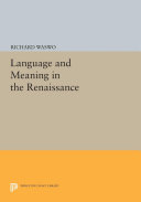 Language and Meaning in the Renaissance