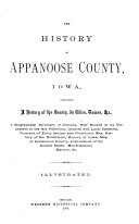 The History of Appanoose County, Iowa