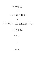 Catalogue of the Library of the Boston Athen  um