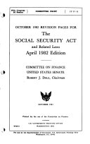 The Social Security Act and Related Laws as Amended
