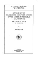 Official List of Commissioned and Other Officers of the Public Health Service Book