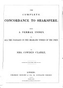 The Complete Concordance to Shakspeare