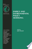 Energy and Environmental Policy Modeling