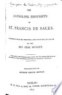 The Consoling Thoughts of St  Francis de Sales Book