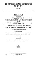 The Conversion Research and Education Act of 1971, H.R. 34